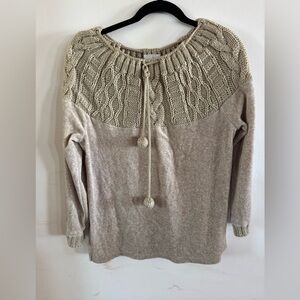 VTG Soft Surroundings Women’s XS Cable knit Velour Sweater Classic Cozy Winter